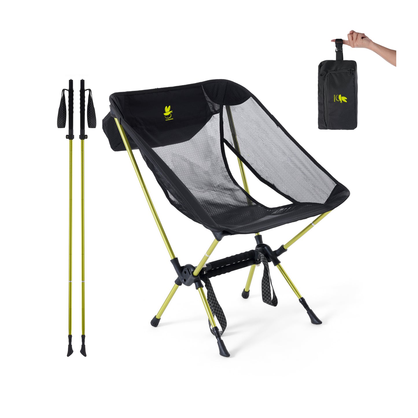 ULRabbit® Portable Ultralight Backpack Camping Chair With Hiking Pole 2 in 1