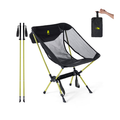 ULRabbit® Portable Ultralight Backpack Camping Chair With Hiking Pole 2 in 1