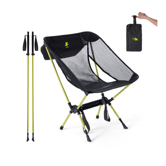 ULRabbit® Portable Ultralight Backpack Camping Chair With Hiking Pole 2 in 1