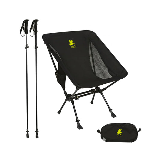 ULRabbit® Portable Ultralight Folding Camping Chair With Hiking Pole 2 in 1